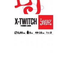 Титановые поводки Lucky John X-TWITCH LJP7305 оснащённые вертлюгом и застёжкой (2 шт.) Ø 0.2 мм
